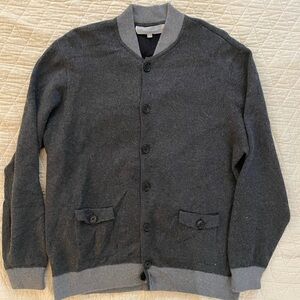 Neiman Marcus Patch Pocket Cotton-Cashmere Knit Bomber Jacket‎ in Gray XL $428